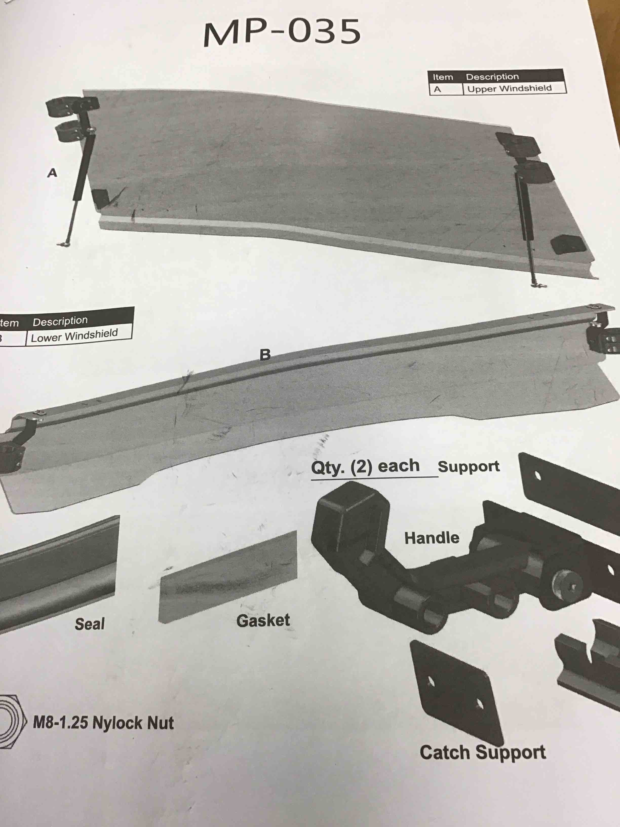 UPPER WINDSHIELD- LOWER WINDSHIELD (MP-035)