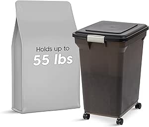 IRIS 67 Quart Airtight Pet Food Container, Black