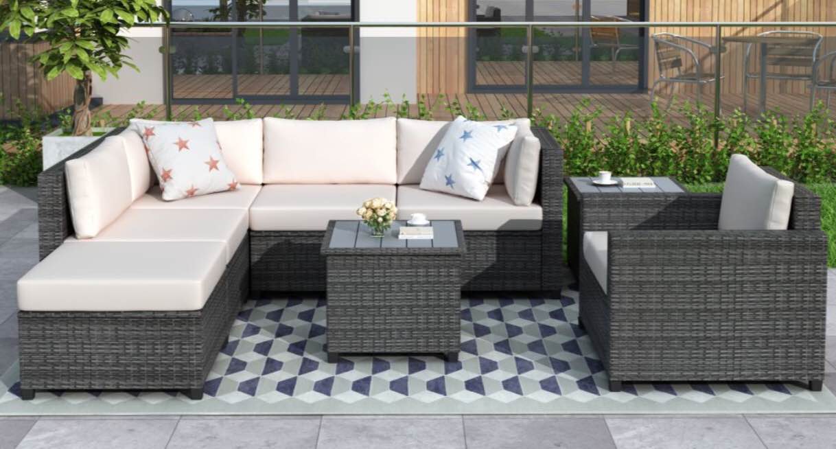 RATTAN SOFA SET - WF299713AAA ( THIS IS NOT THE COMPLETE SET )