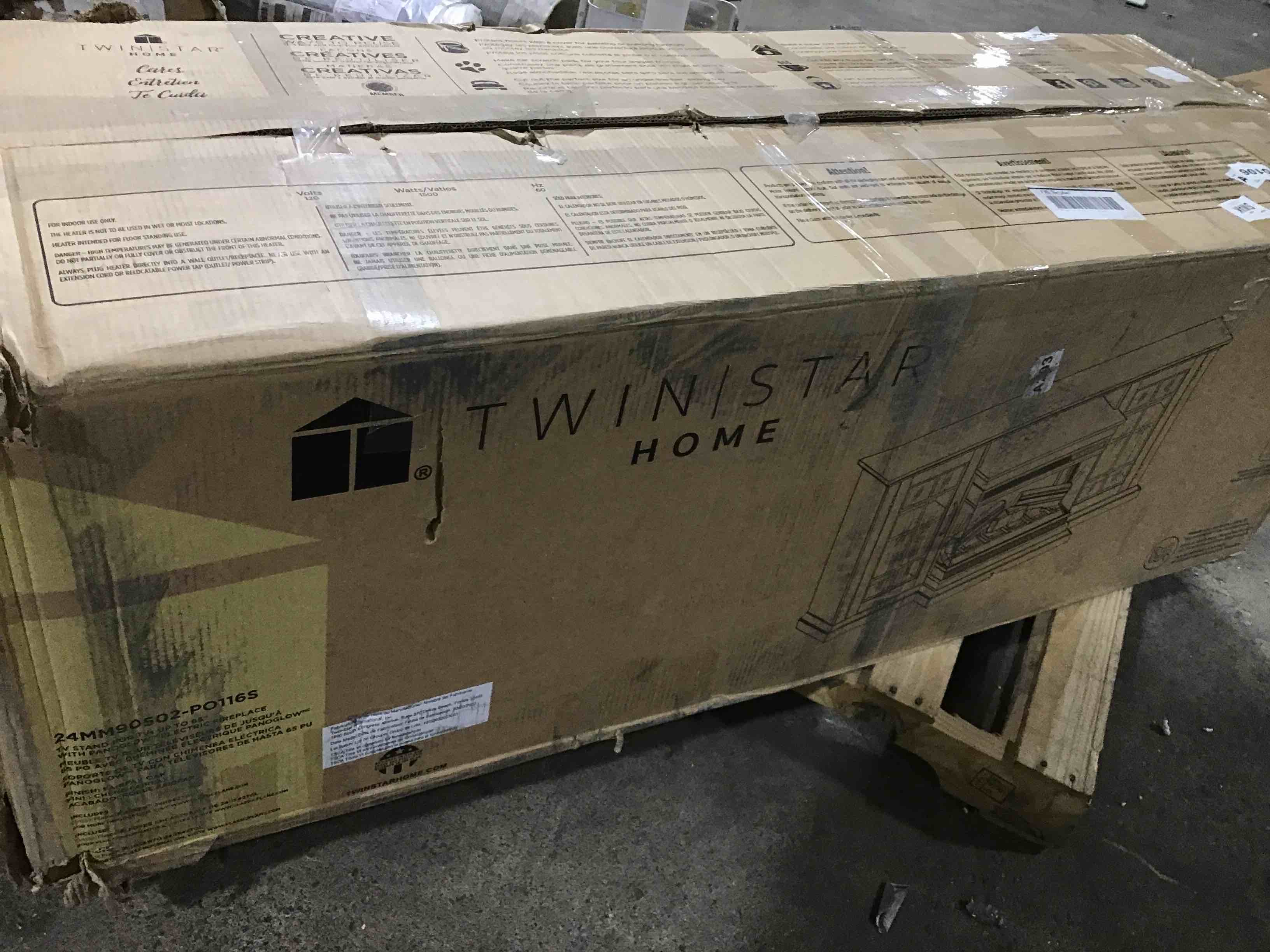 Aubriella TV Stand for TVs up to 65" with Electric Fireplace Included