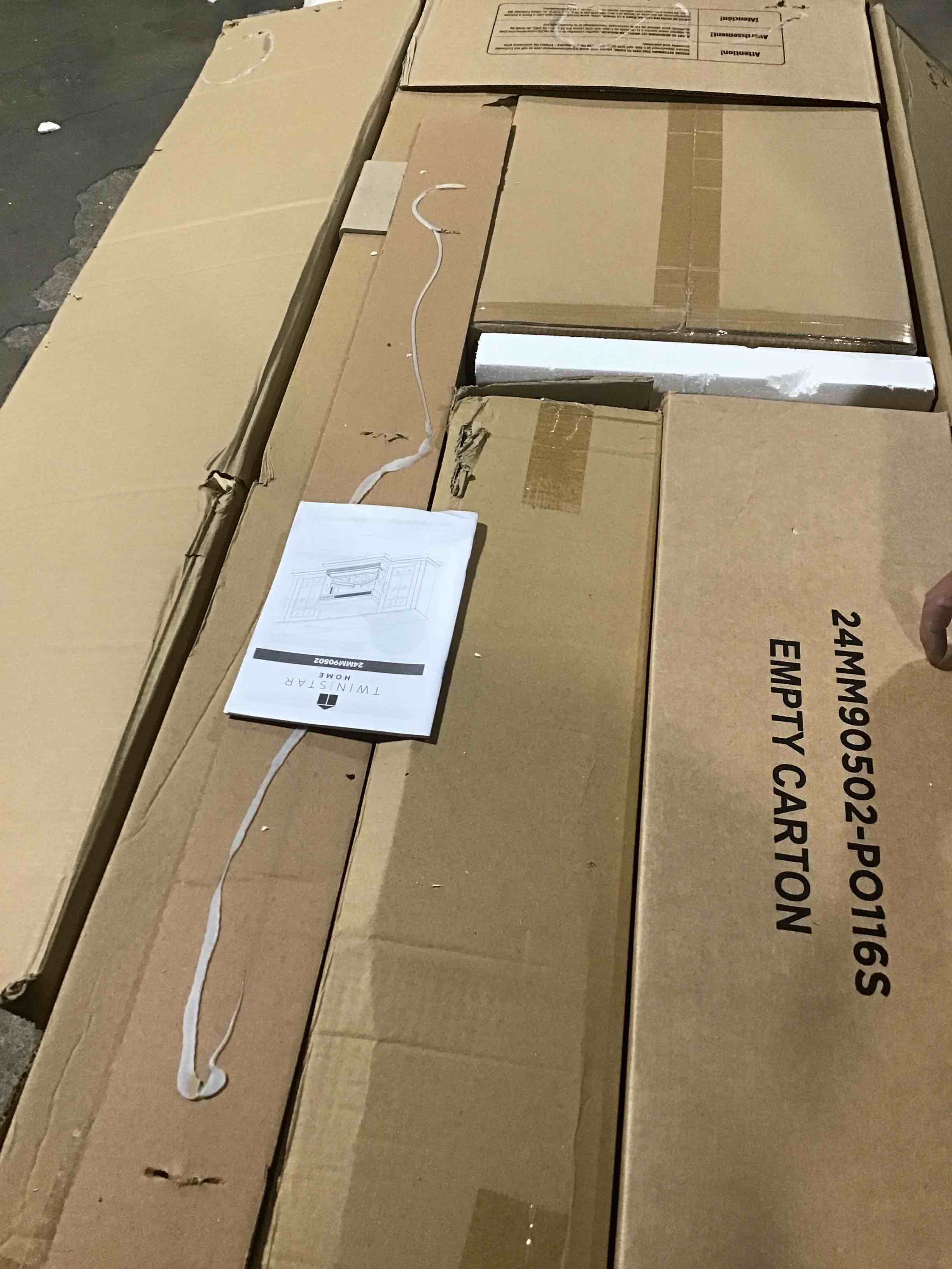 Aubriella TV Stand for TVs up to 65" with Electric Fireplace Included