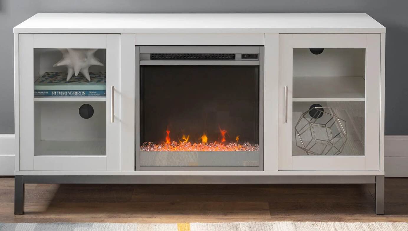 Avenue fireplace Entertainment center white 