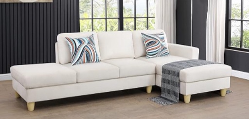 (incomplete) Star Home Living Candy Sectional Sofa, Cream White