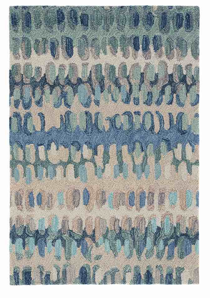 Paint chip hand hooked wool abstract 