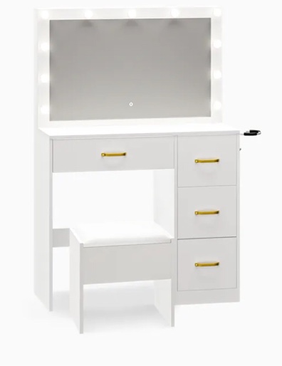 Bedroom vanity white (incomplete) 