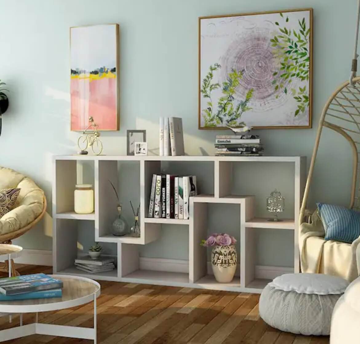 Dore 71 in. White 8-shelf Standard Bookcase with Open Back
