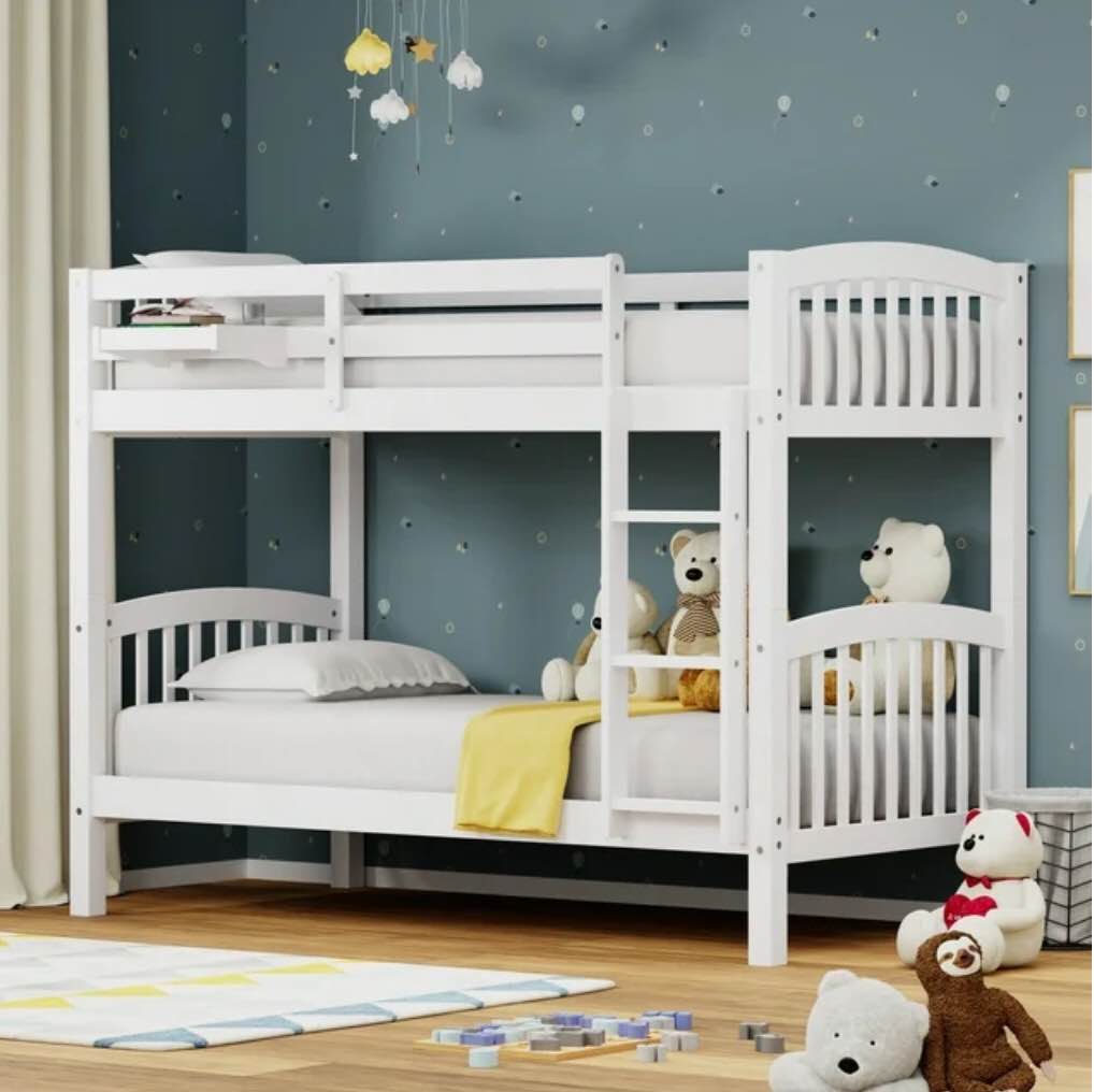 Glenwillow Home Arca Solid Wood Twin Over Twin Bunk Bed (incomplete box 2 of 2 only)