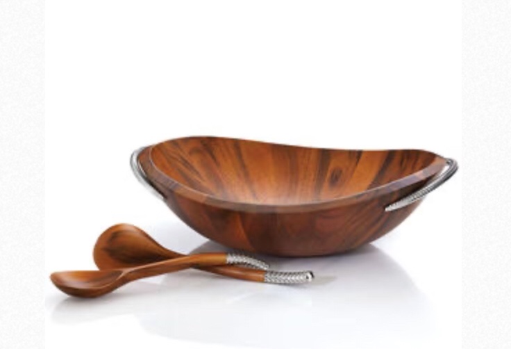 NAM 001 BRAID SALAD BOWL WITH SERVERS MT0638