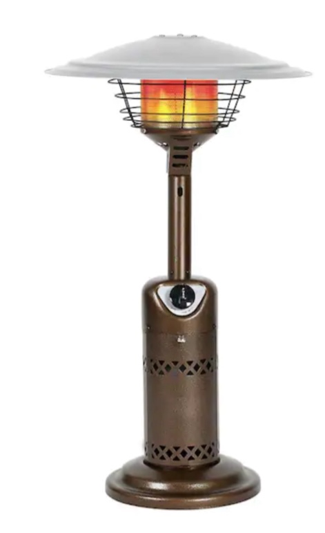 HeatMaxx Portable Patio Heater, Outdoor Propane Table Top Heater, Bronze(Incomplete)