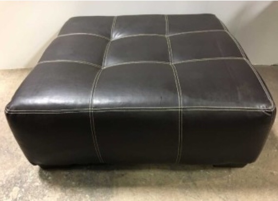 Brown Leather Upholstered Ottoman (similar to stock photo)