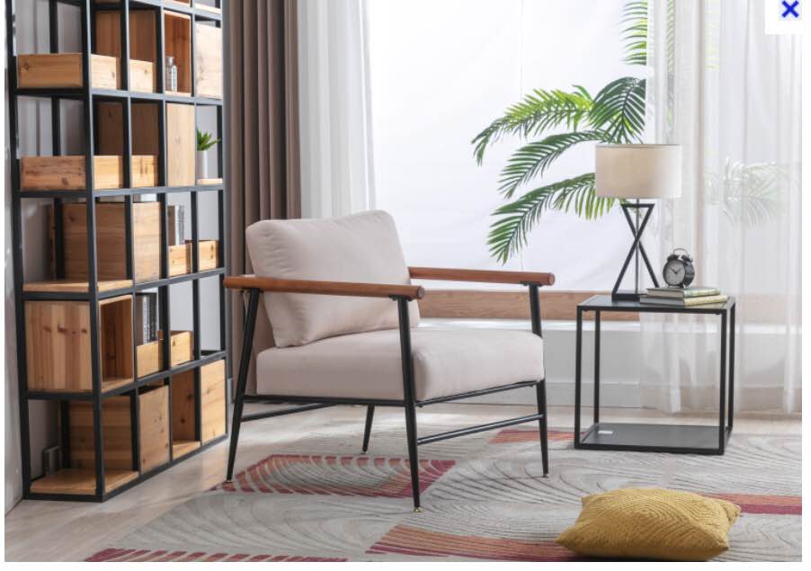 Bonzy Home Greenland Chair Black Metal Frame Fabric Living Room ...