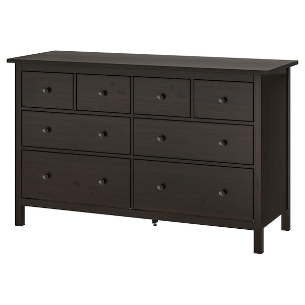 HEMNES 8-drawer dresser, black-brown, 63x37 3/4 " (box 1/3 Incomplete)