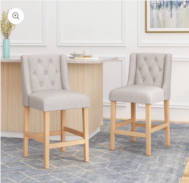 Willamina Button Tufted Fabric Wingback Counterstool (similar 1 chair only )