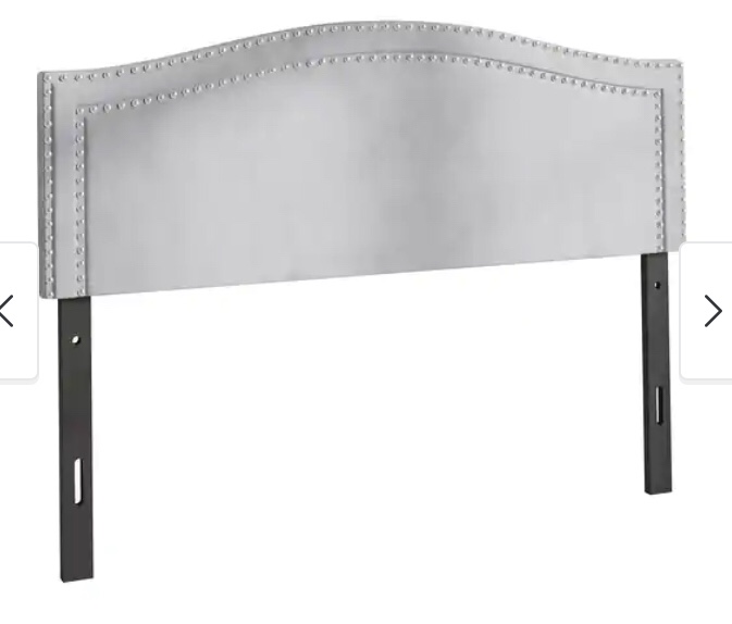 CraftPorch Velvet Nailhead Trim Upholstered Adjustable Headboard(Incomplete)