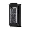 Kohls Matte Black Outdoor LED Rectangular Waterproof Wall Lantern Sconce with Bubble Glass Shade(missing glass)