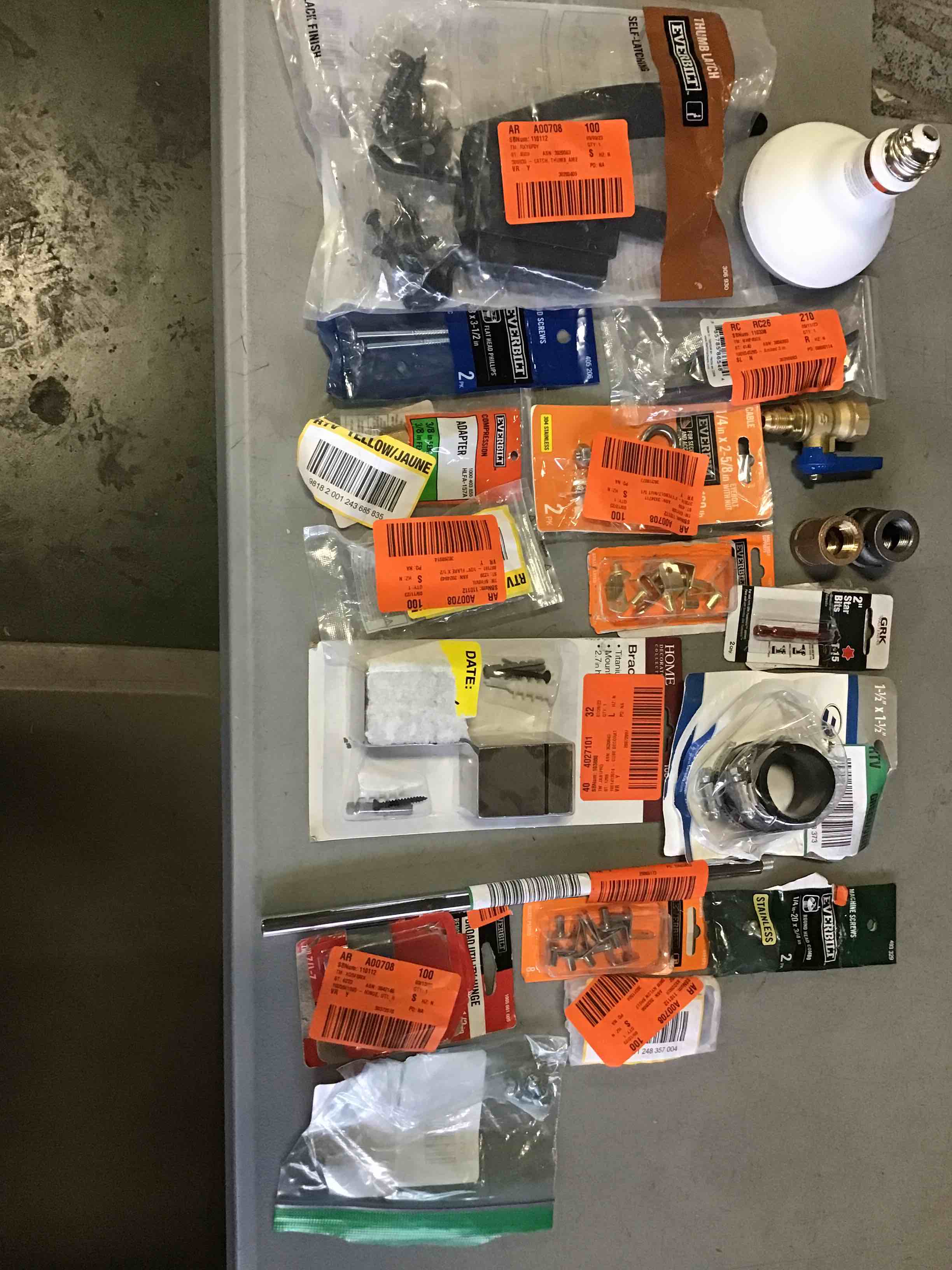 Assorted Hardware includes wood screws, eyebolt and more