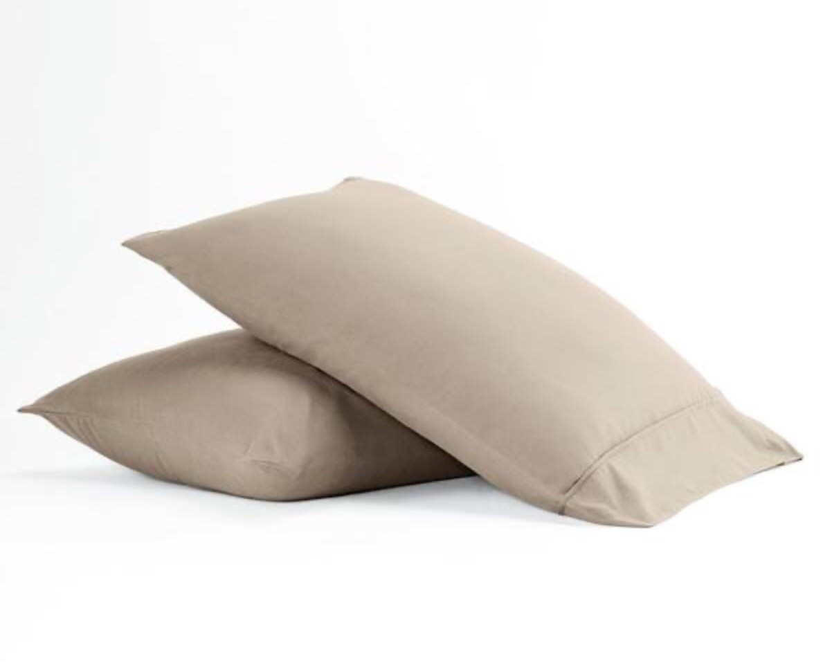 2-Piece Taupe Queen Pillow Sham Set