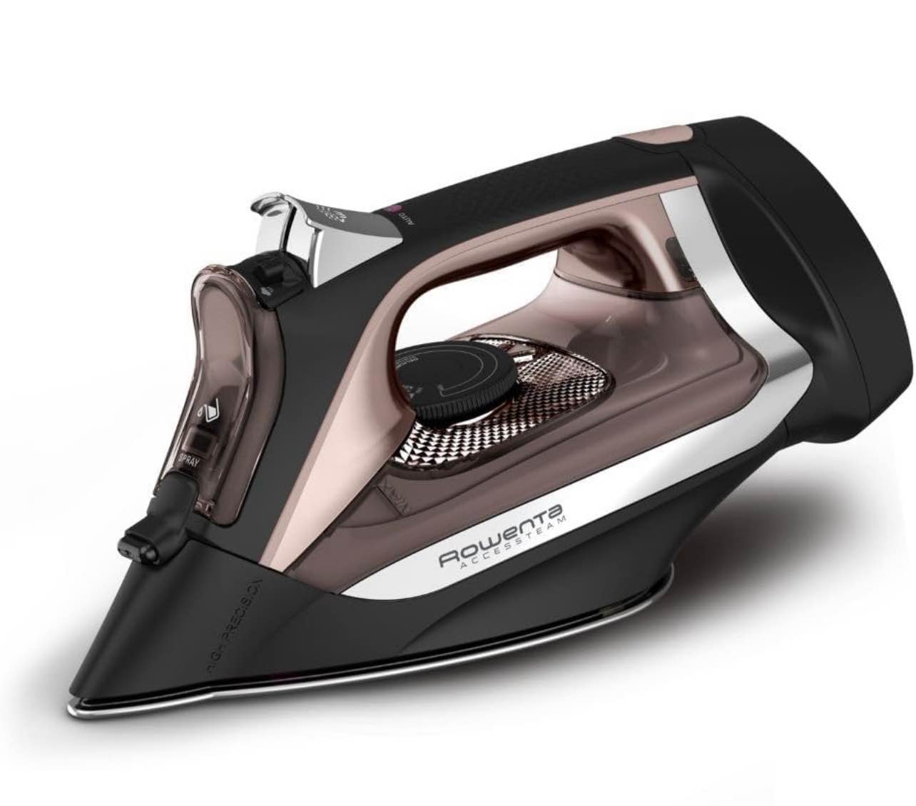 Rowenta DW2459 Access Steam Iron with Retractable Cord and Stainless Steel Soleplate, Black