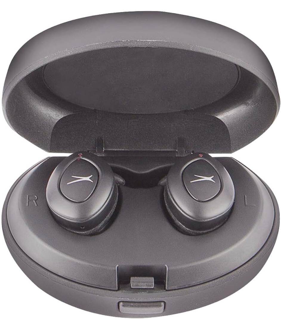 Altec Lansing True Evo+ Truly Wireless Earphones, 4 Hours of Battery Life, Receive Up to 4 Charges on The Go, Access Siri or Google Voice Assistant via Bluetooth Through Your Smartphone, MZX659-BLK