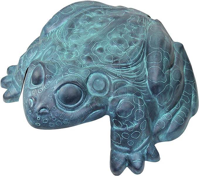 Galapagos Frog Garden Hider with Hose Reel Reel-100 Foot Capacity- Patina Finish