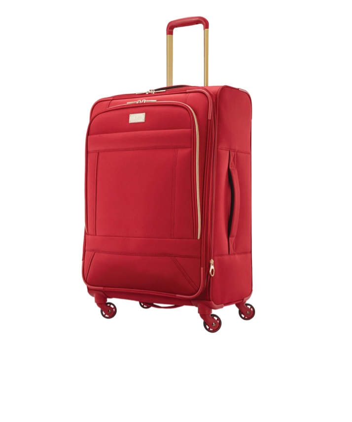 American Tourister Belle Voyage Polyester 4-Wheel Spinner Luggage, Red (92428-1726)