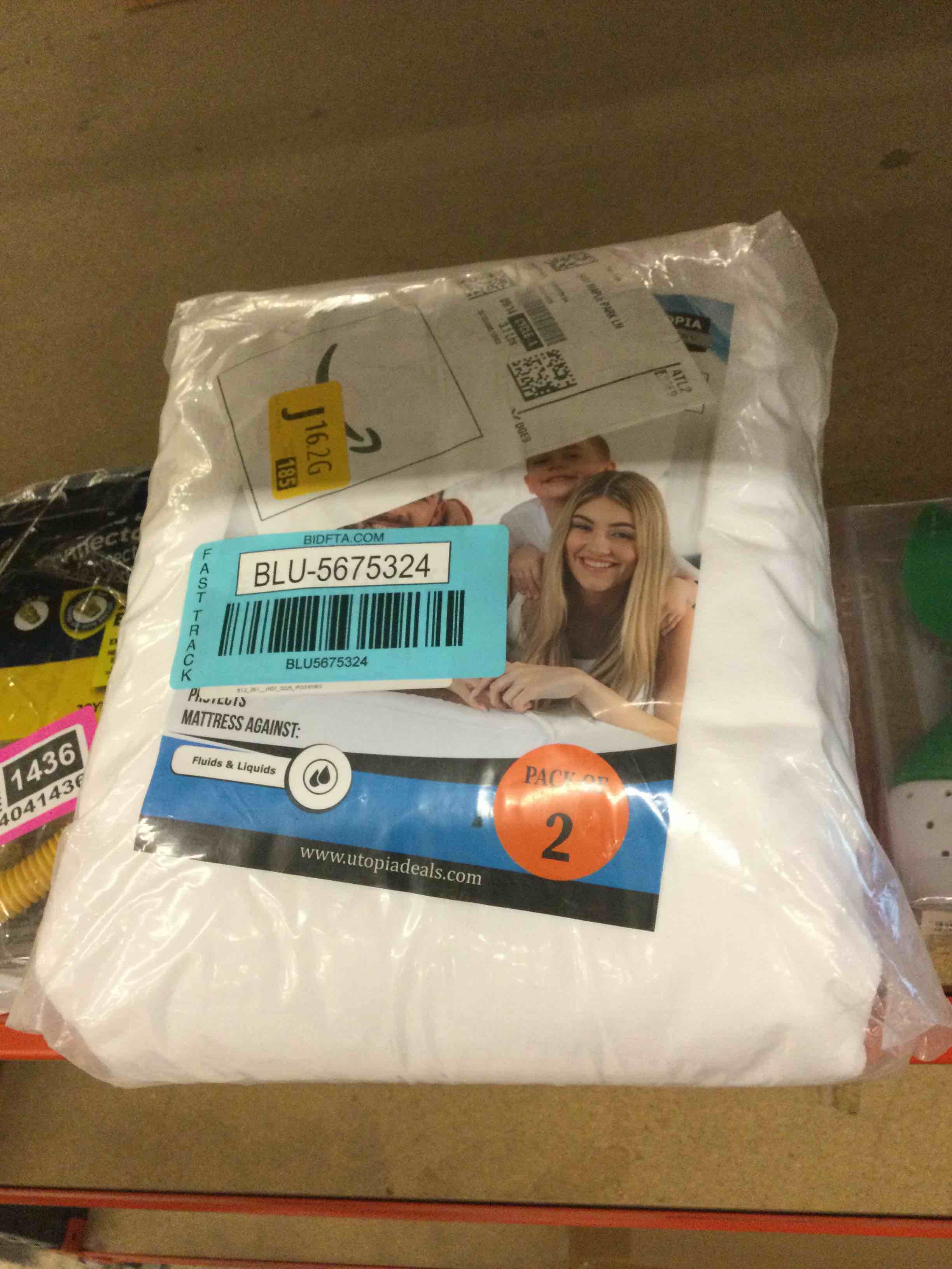 Condition photo showing New/Like New for Utopia Bedding Waterproof Mattress Protector Full Size 2 Pack, 200 GSM Breathable Terry Mattress Cover, Fitted Style with Stretchable Pockets (White)
