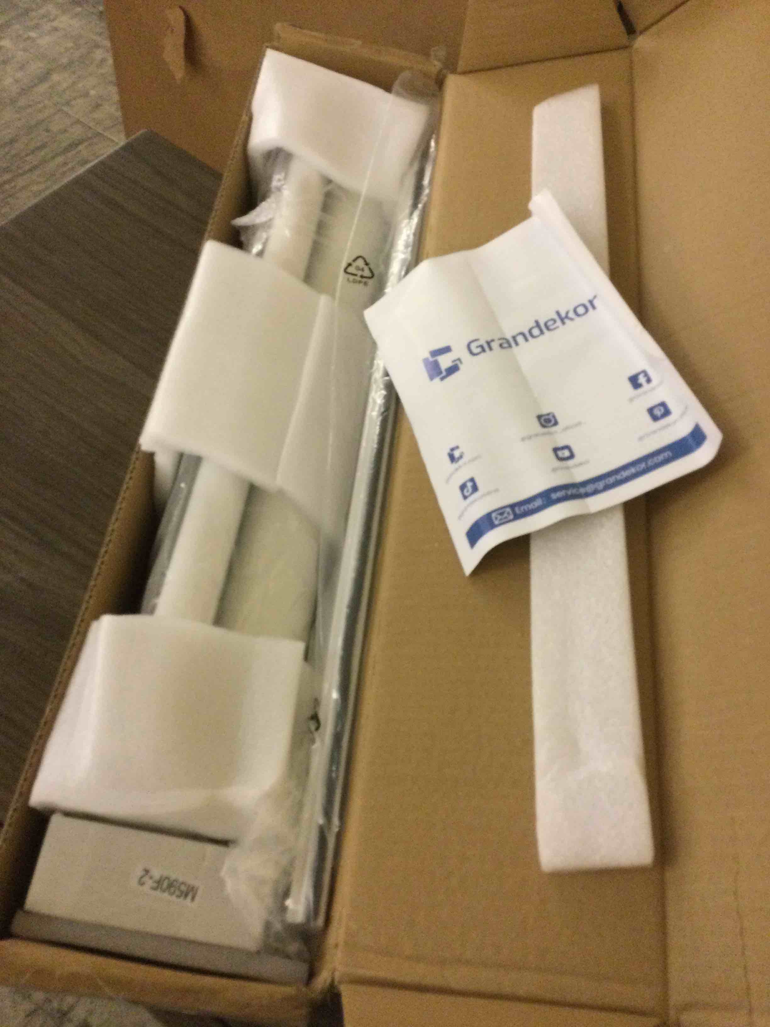 Condition photo showing New/Like New for Grandekor No Drill Cordless Zebra Blinds, Dual Layer Light Filtering Day & Night Roller Shades, Inside Mount Free-Stop Privacy Window Shades for Home, Easy Install(20" W x 48" H, White) 0-white-light Filtering 20"W x 48"H