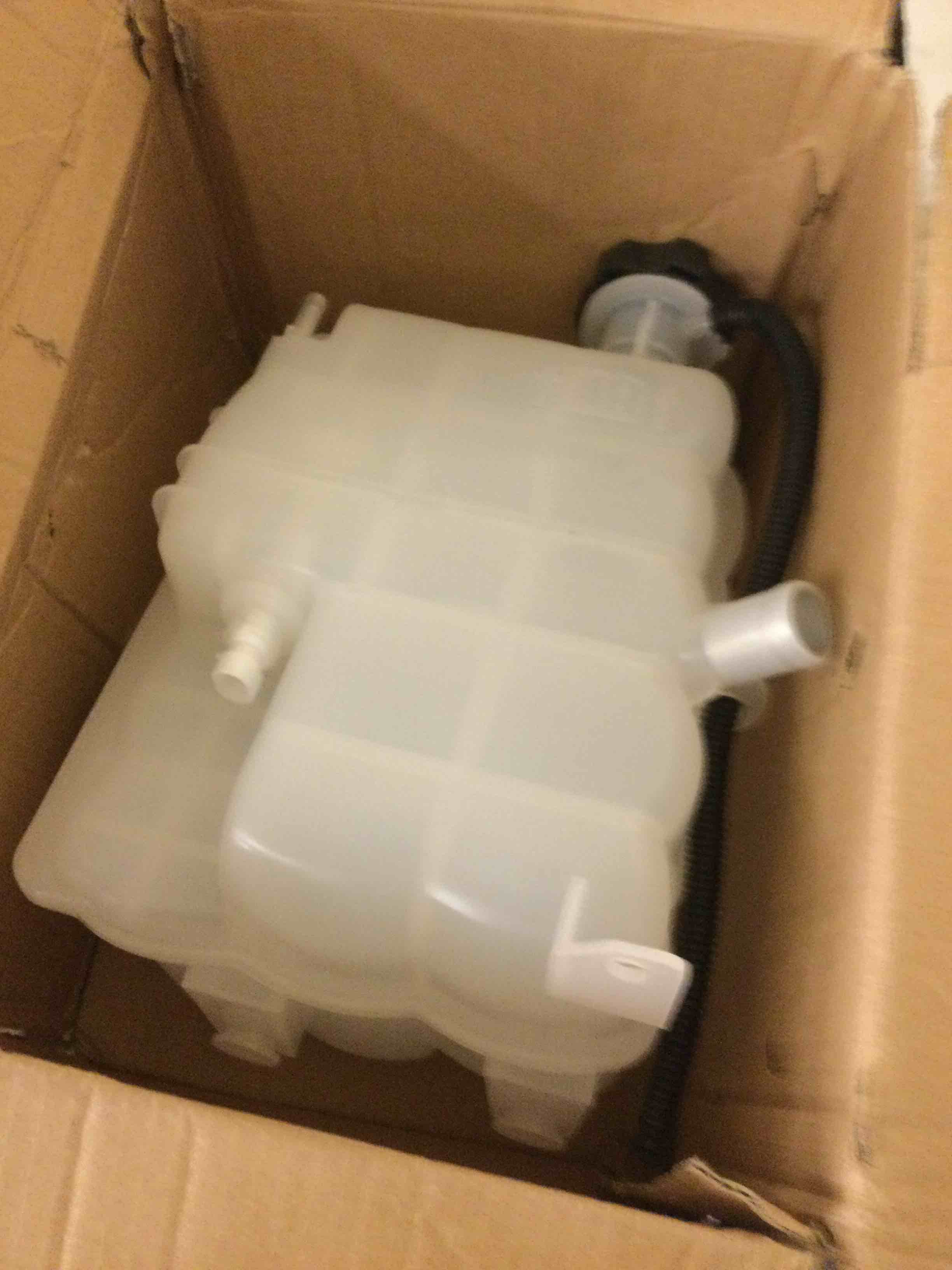 Condition photo showing As Is for Coolant reservoir tank Compatible with 2017 2018 2019 Chevy Silverado 2500HD/3500HD, 2019 2020 2021 Silverado 4500HD-6500HD & GMC Sierra | Replaces OE# 603-009 84257137, 84174037, 84138913 84214124