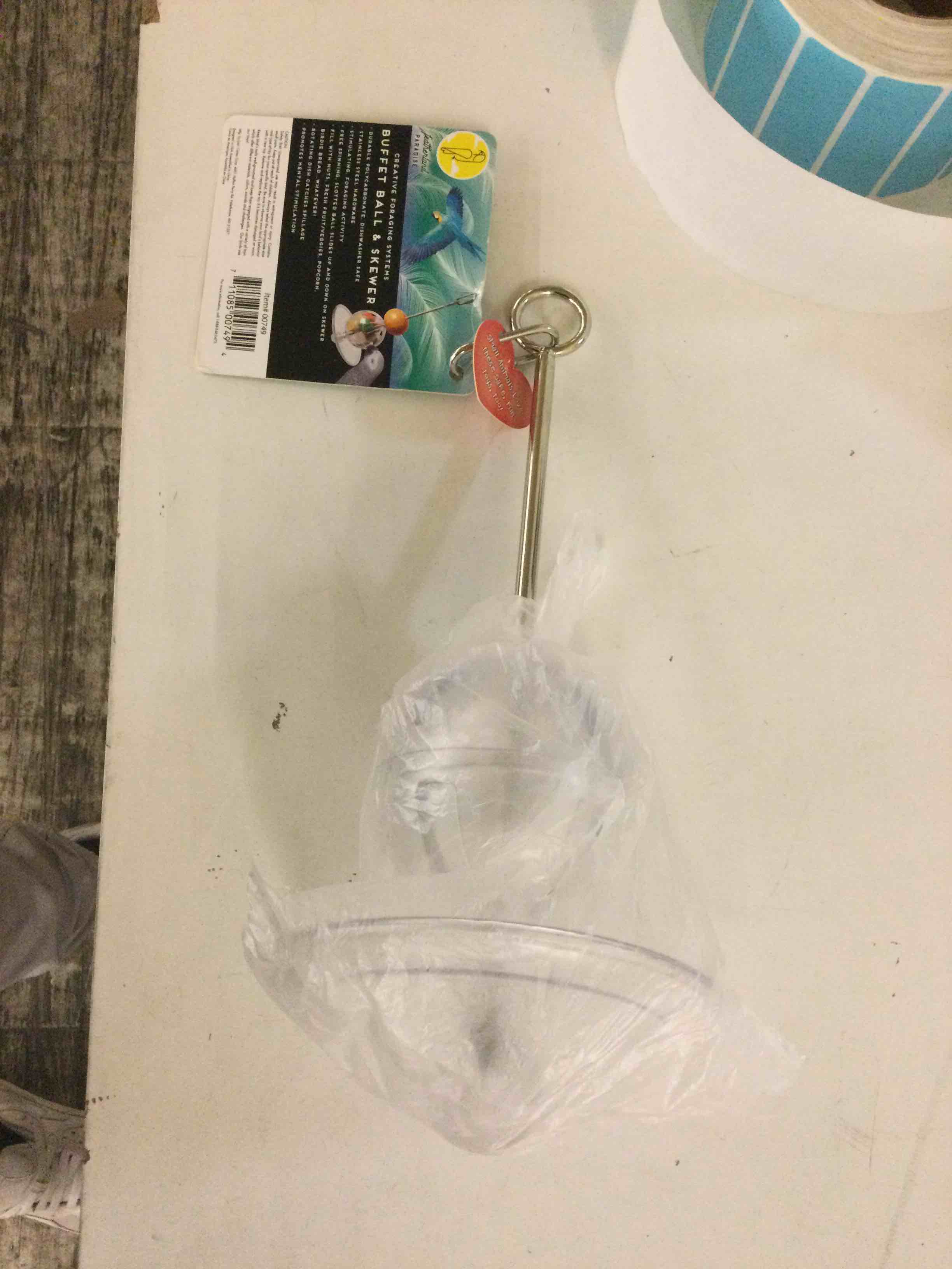 Condition photo showing Good Condition for Featherland Paradise - Hanging Buffet Ball - Interactive Bird Toy and Treat Dispenser - Creative Foraging Systems - Ideal for Medium to Extra Large Birds