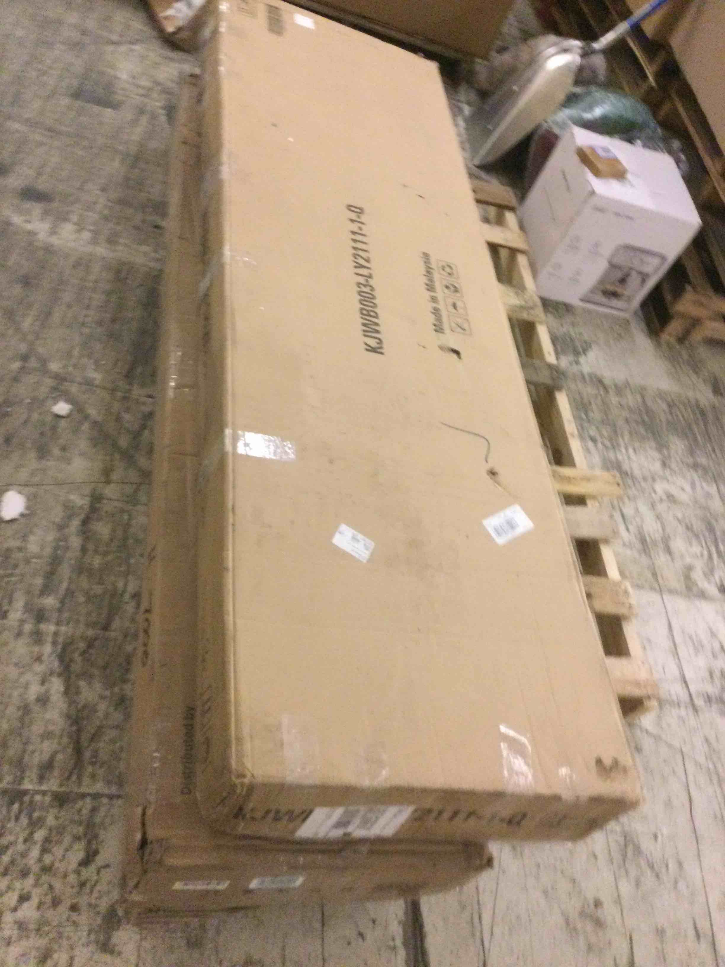 Condition photo showing Good Condition for KISLOT Wood Bed Frame with Upholstered Headboard Wooden Platform with Silent Slat Support Mattress Foundation No Box Spring Needed, Easy Assembly Cream Queen