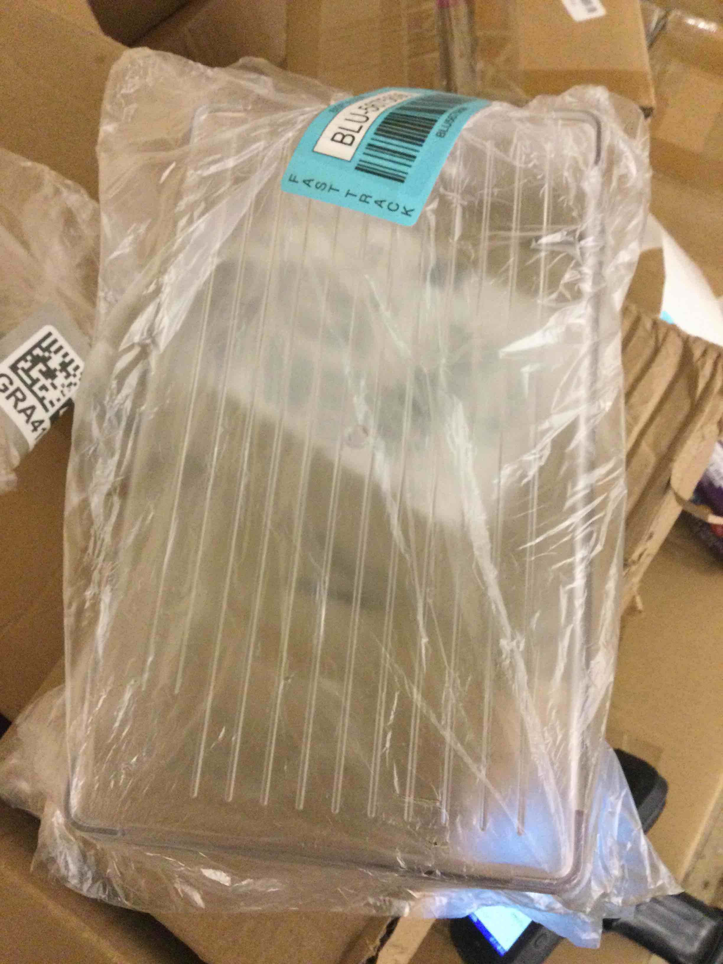 Condition photo showing New/Like New for One Cabinet Organizer and Storage Stackable Acrylic Clear Plastic Storage Bin Pantry Organizer Containers Kitchen Organization Under Sink Bathroom Organizer Drawer Freezer Refrigerator Organizer Bin