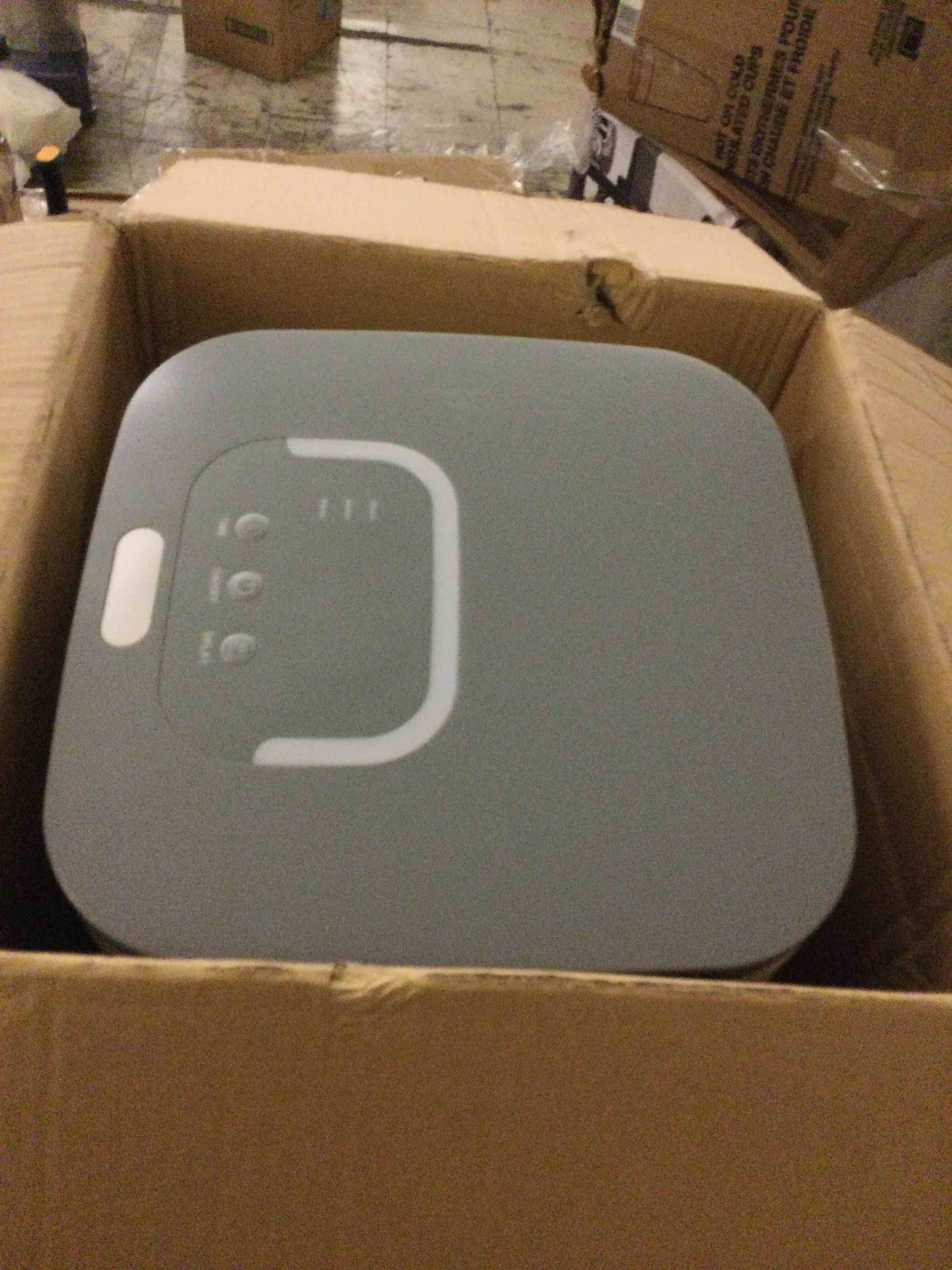 Condition photo showing As Is for miko towel warmer with adjustable heat, timer, aromatherapy, and large capacity 23l, nest