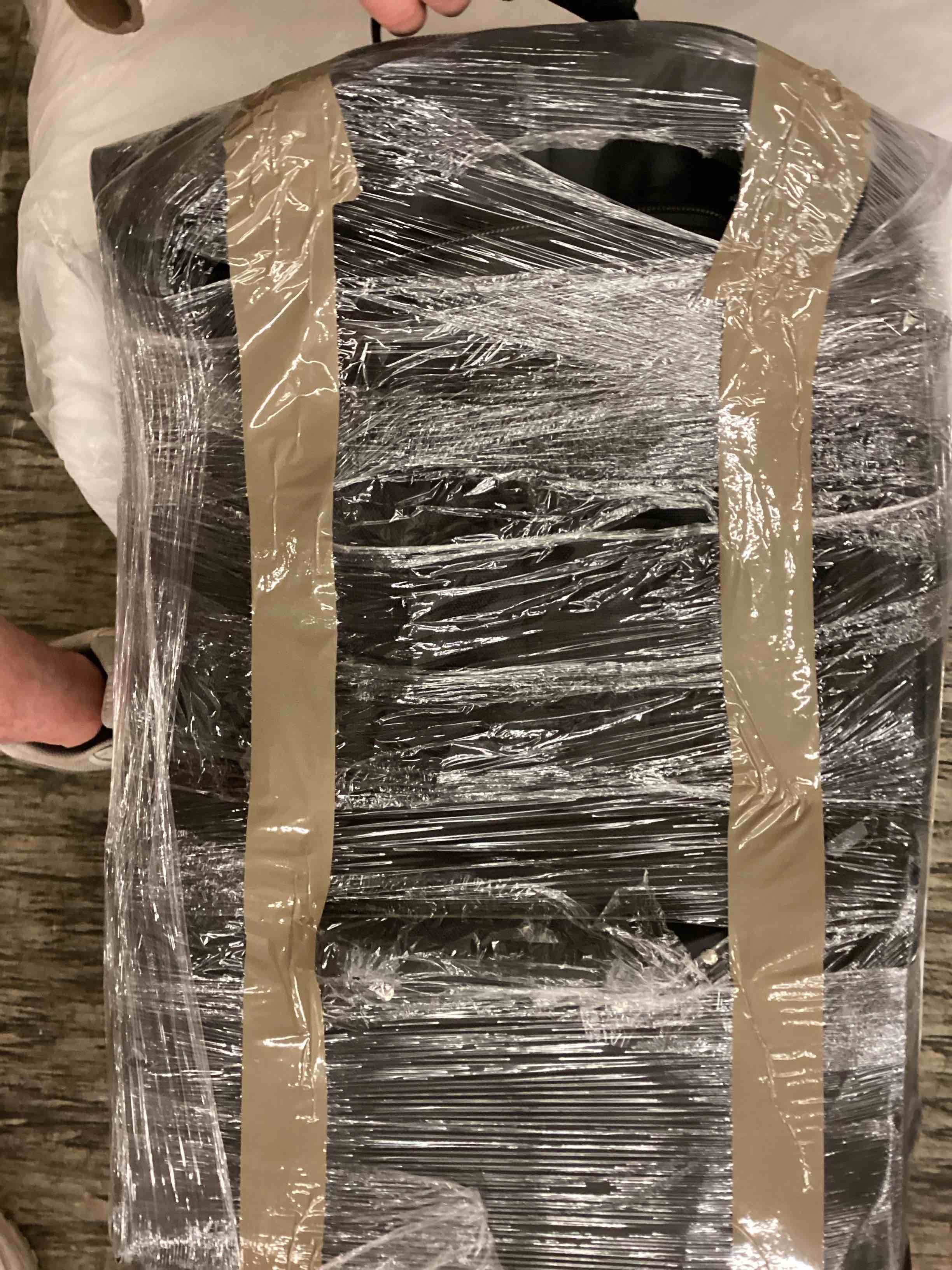 Condition photo showing As Is for speaker bag with wheels compatible with qsc k12 / k12.2 / dxr12 mkii, speaker rolling soft case with multi-pocket & 2 fix straps, padded speaker roller bag with retractable handle (24*17.3*16.5in)