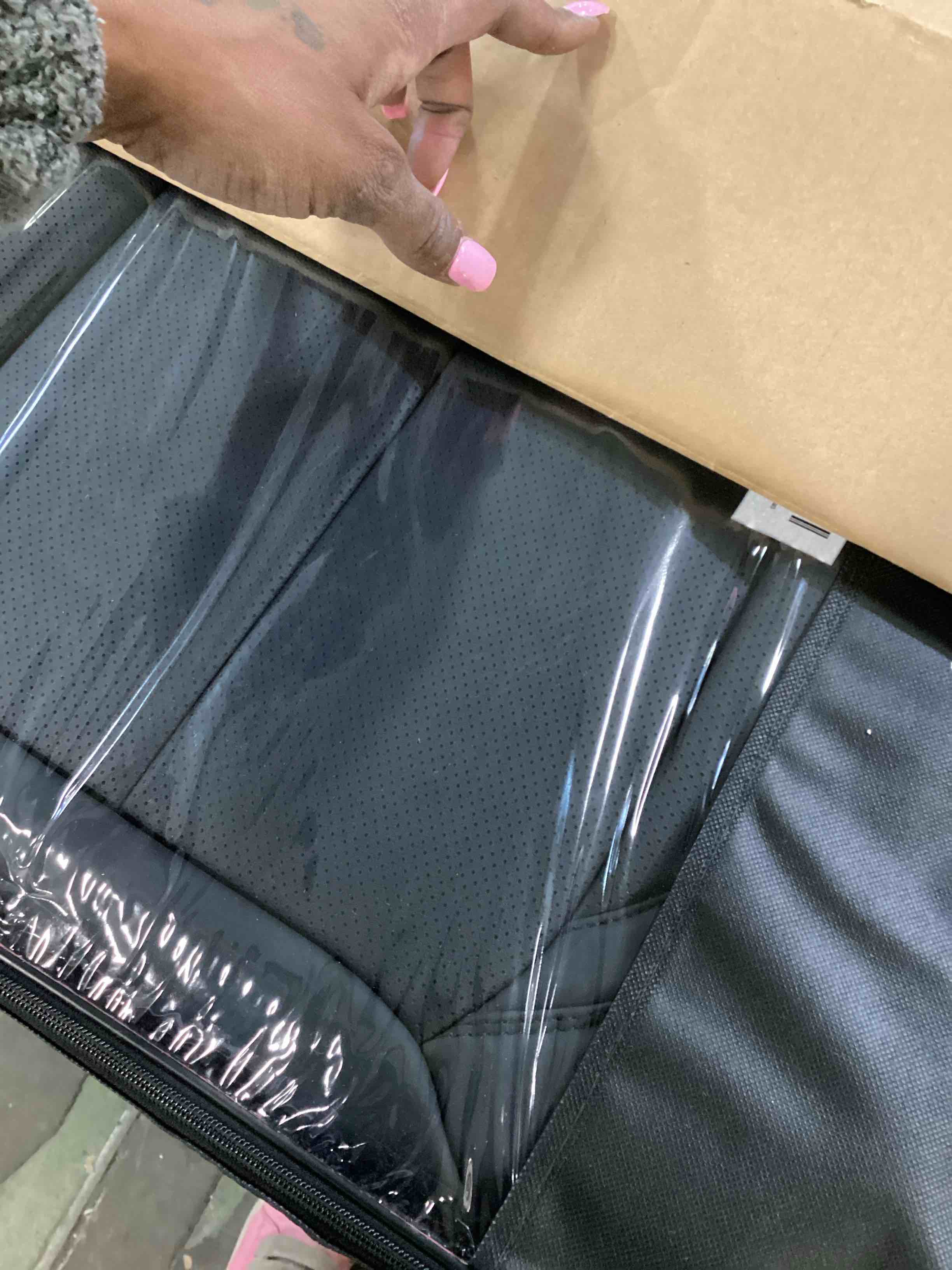 Coverado Front Car Seat Covers, 2 Pieces Car Seat Cover, Waterproof Car Seat Protectors, Nappa Leather Car Seat Cushion, Driver Seat Cover Universal Fit for Most Sedans SUV Pick-up Truck, Black Black Front