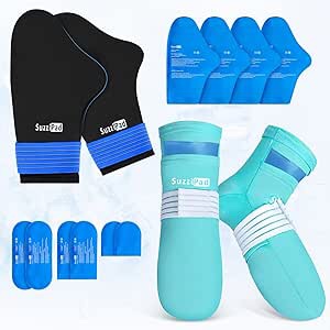 SuzziPad Cold Therapy Socks & Hand Ice Pack Cold Gloves for Chemotherapy Neuropathy, Chemo Care Package for Women and Men, Ideal for Plantar Fasciitis, Carpal Tunnel, Arthritis Hand Pain Relief, S/M S/M Cold Therapy Socks and Gloves