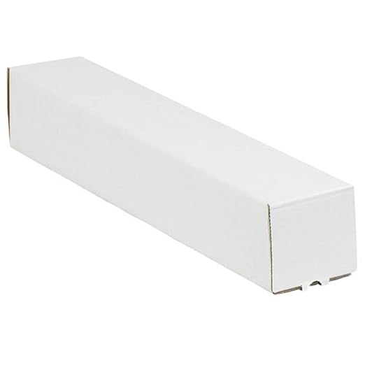 Aviditi White Corrugated Cardboard Mailing Boxes, 24" x 4" x 4", Pack of 50, Crush-Proof, for Shipping, Mailing and Storing