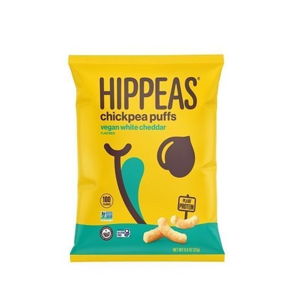 Hippeas Non Gmo Vegan White Cheddar Chickpea Puffs, 0.8 Ounce -- 18 per case- best by 05/12/24