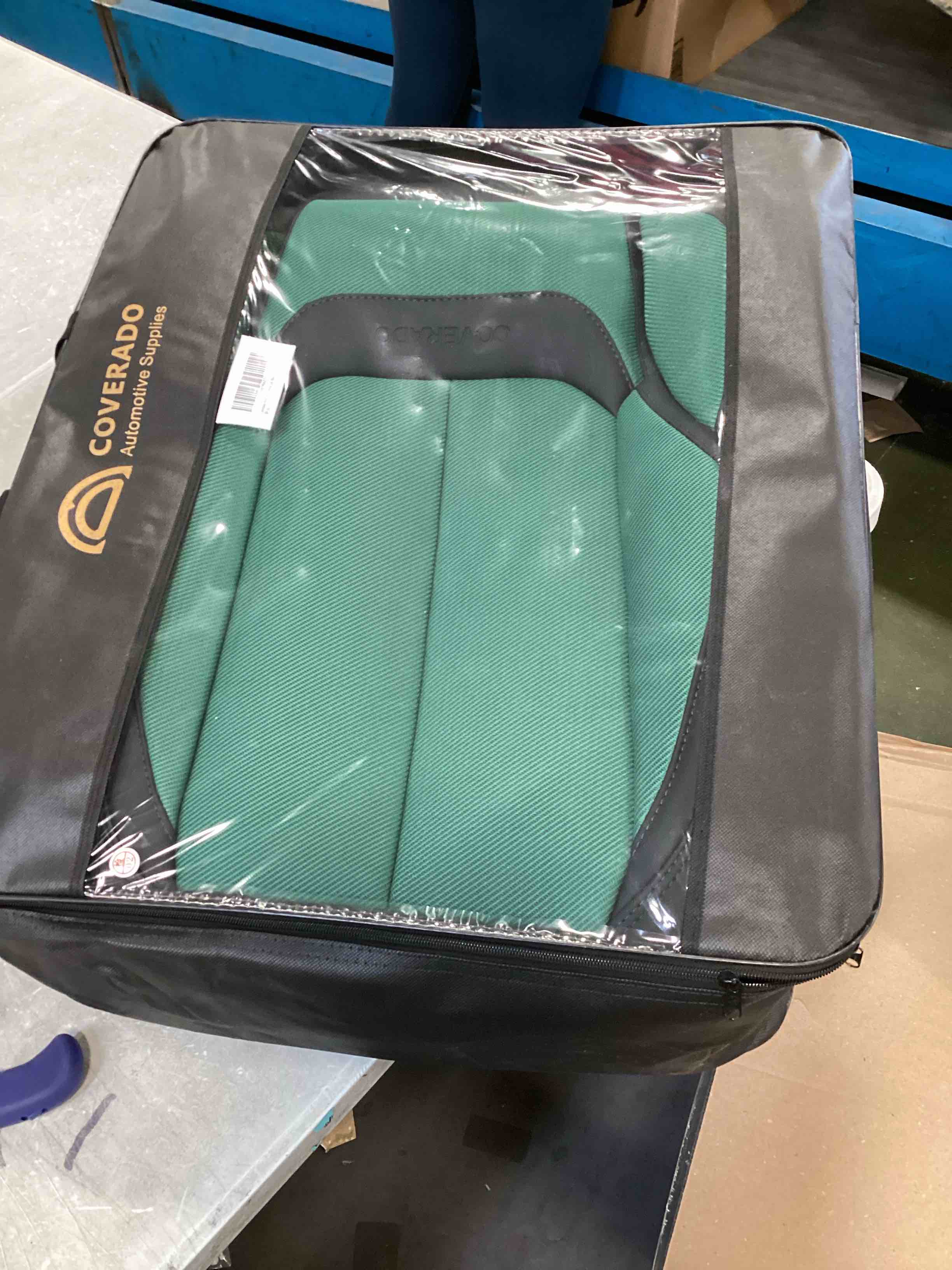 Coverado Front Seat Covers 2 Pieces, Breathable Fabric&Leather Car Seat Cover, Universal Car Seat Protectors, Driver Seat Cover Compatible with Most Sedans SUV Pick-up Truck, Green