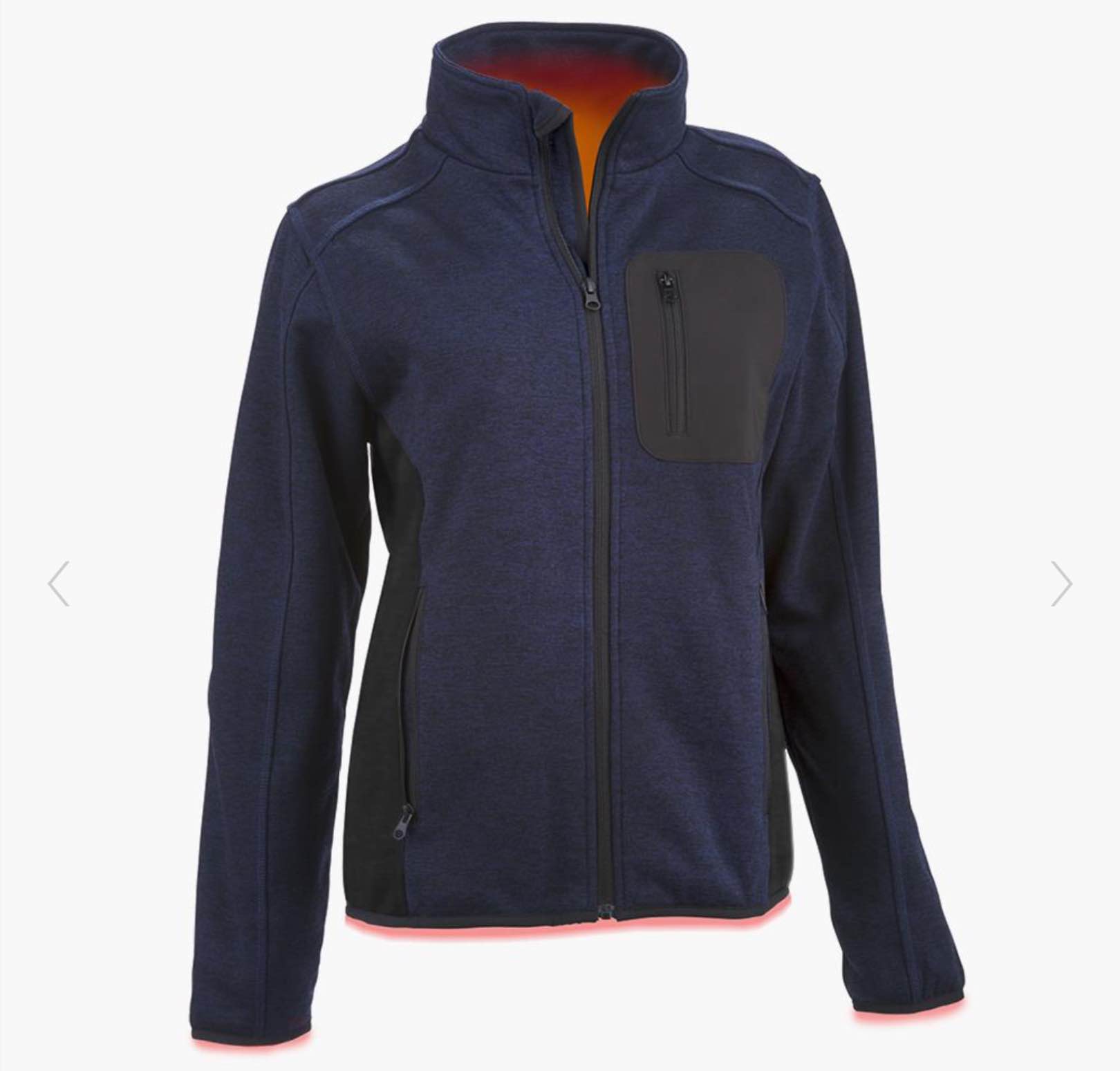 Hammacher Schlemmer Heated Sweater Jacket Navy