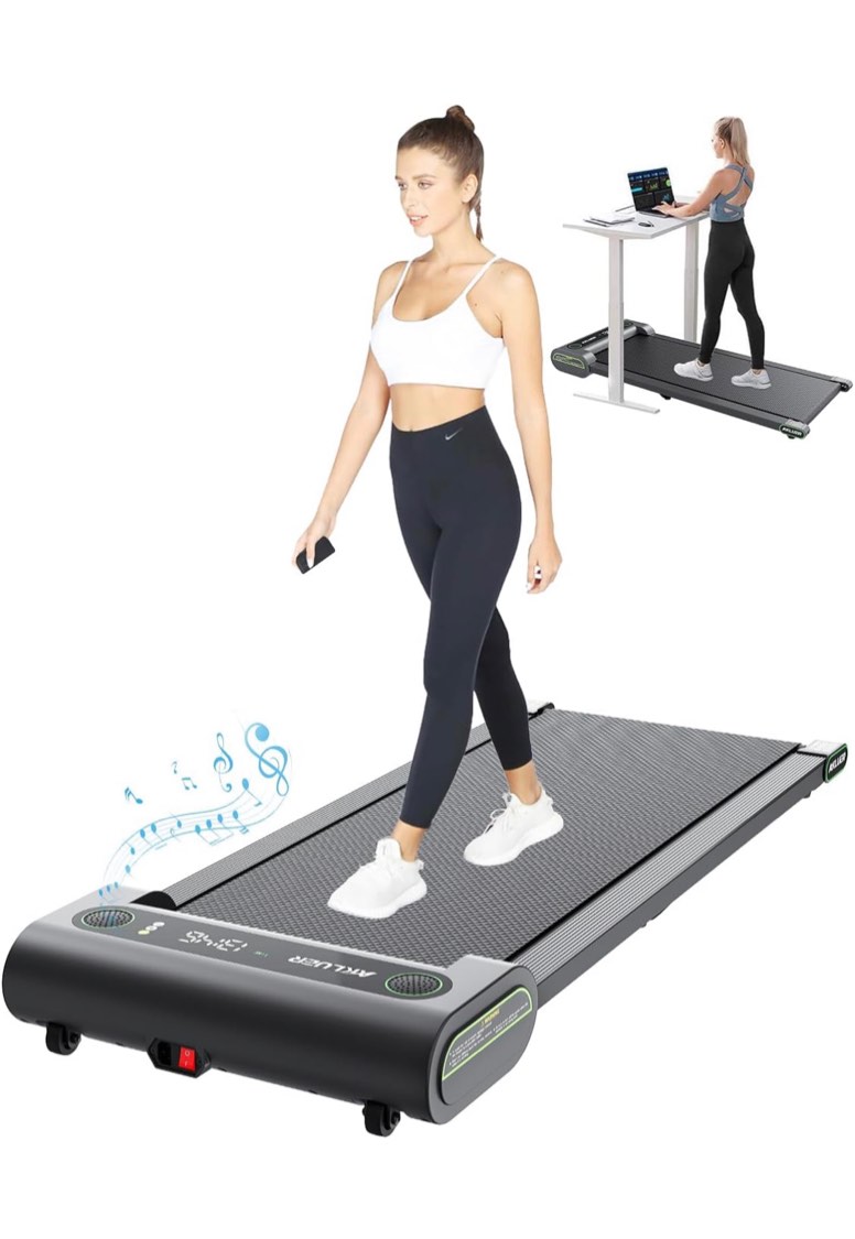 Walking Pad Treadmill Under Desk, 2 in 1 Desk Treadmill Space Saving for Home Office, Portable Treadmill 265lbs Capacity 2.25 HP Walking Pad, Lightweight Walking Jogging Machine Installation Free