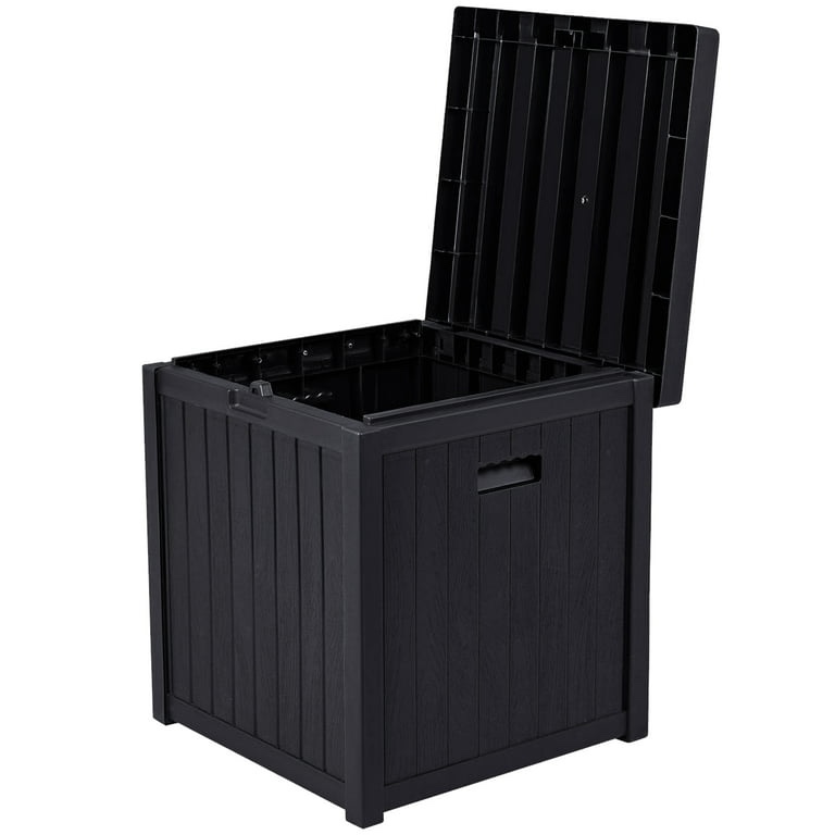 Superjoe 51 Gallon Outdoor Deck Storage Box, Patio Resin Storage Bin Outdoor Cushion Storage (Brown)
