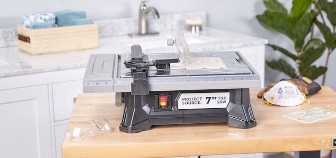 Project Source 4.8-Amp 7-in-Blade Corded Wet Tabletop Tile Saw