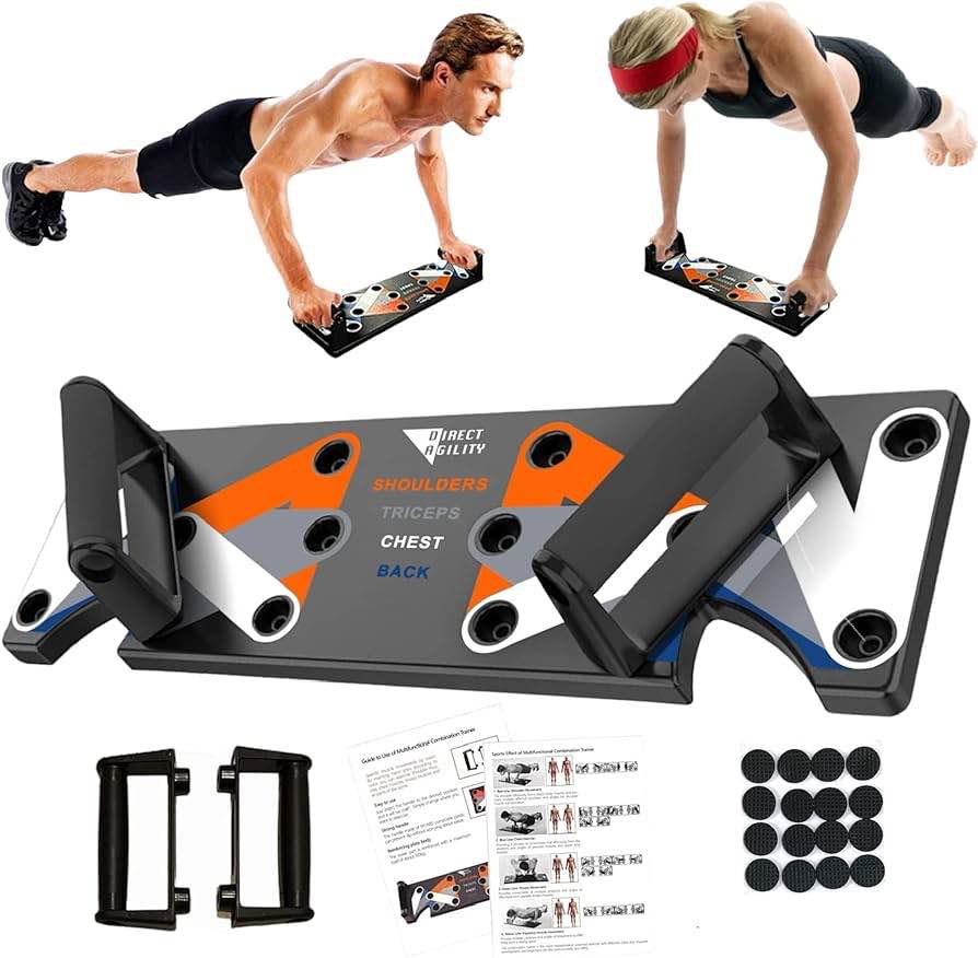 Direct Agility 9-in-1 Adjustable Push-Up Board System for Men - Fitness Accessory to perform Push-Ups with Proper Form - Exercise Equipment to target Shoulders, Arms, Chest, and Back - Perfect for Home Workouts