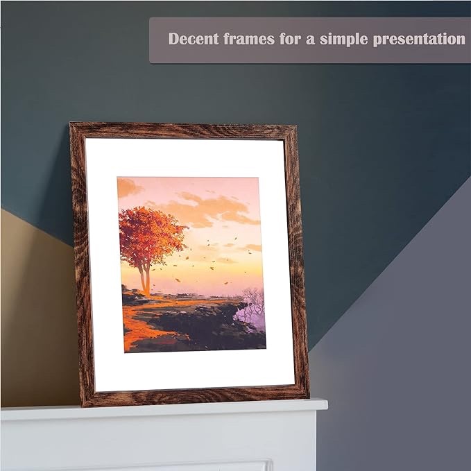 SESEAT 16x20 Picture Frame Brown, Display Pictures 11x14 with Mat or 16x20 without Mat, Photo Frames Wall Gallery, 1 Pack