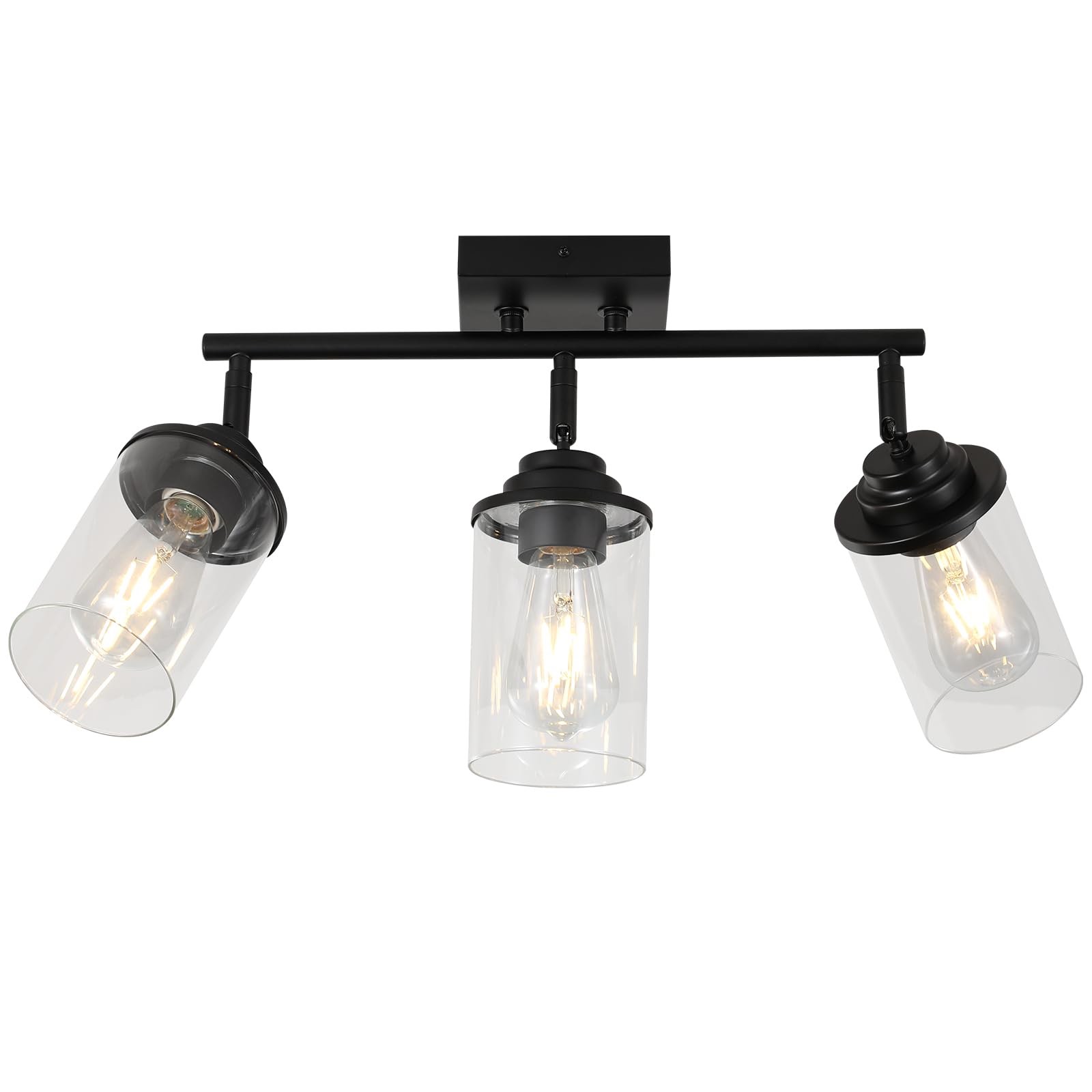 YILYNN 3-Light Black Track Lighting Fixtures, Modern Bathroom ...