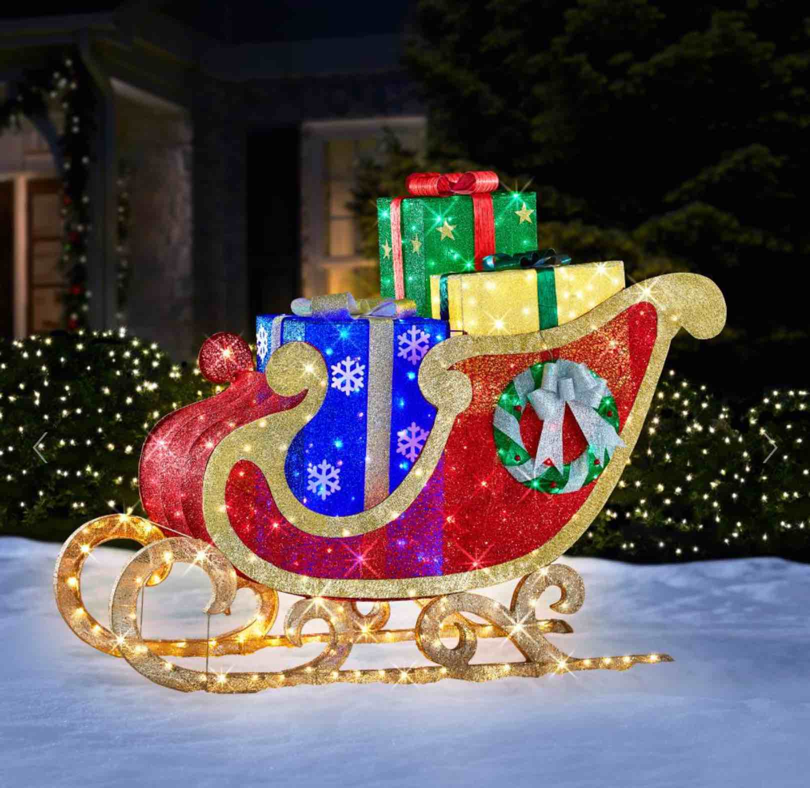The 8' Christmas Spirit Twinkling Sleigh