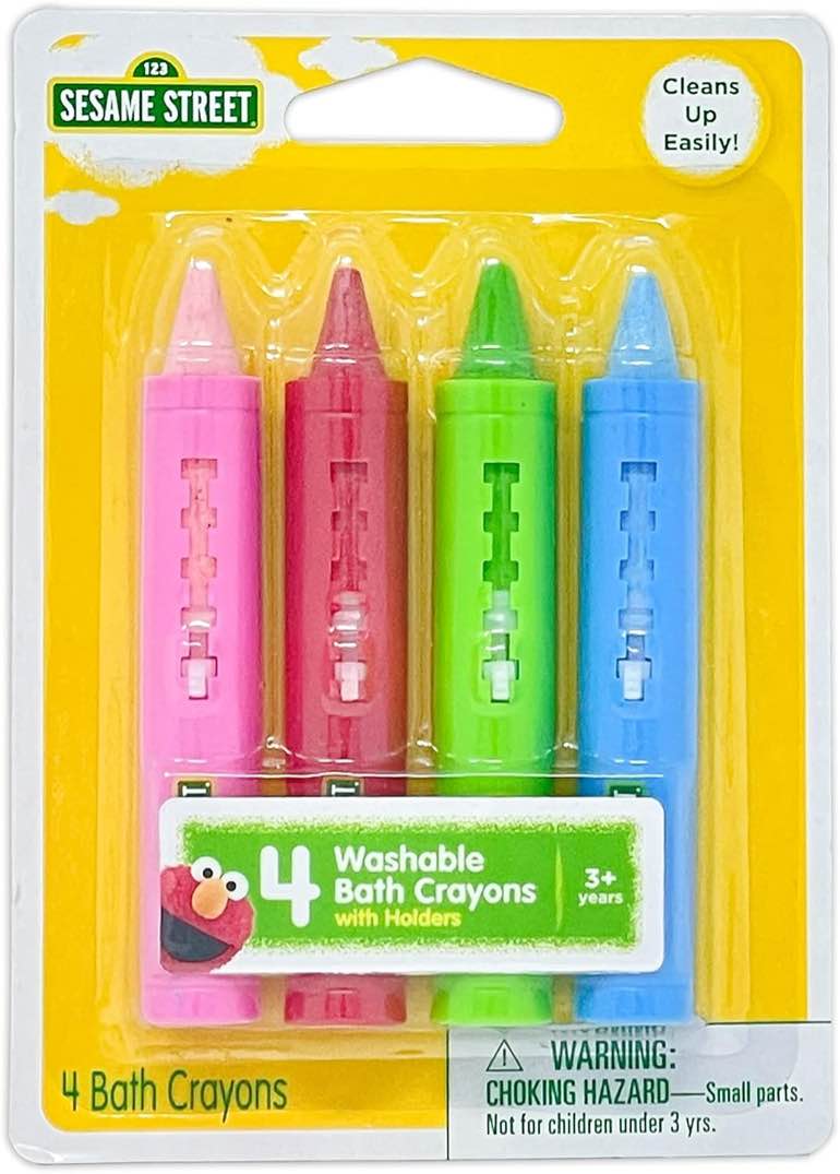Leap Year Sesame Street 4-Pack of Bath Crayons | Non-Toxic and Easy Clean Up | Recommended for Children 3+ Years Old(70 packs)