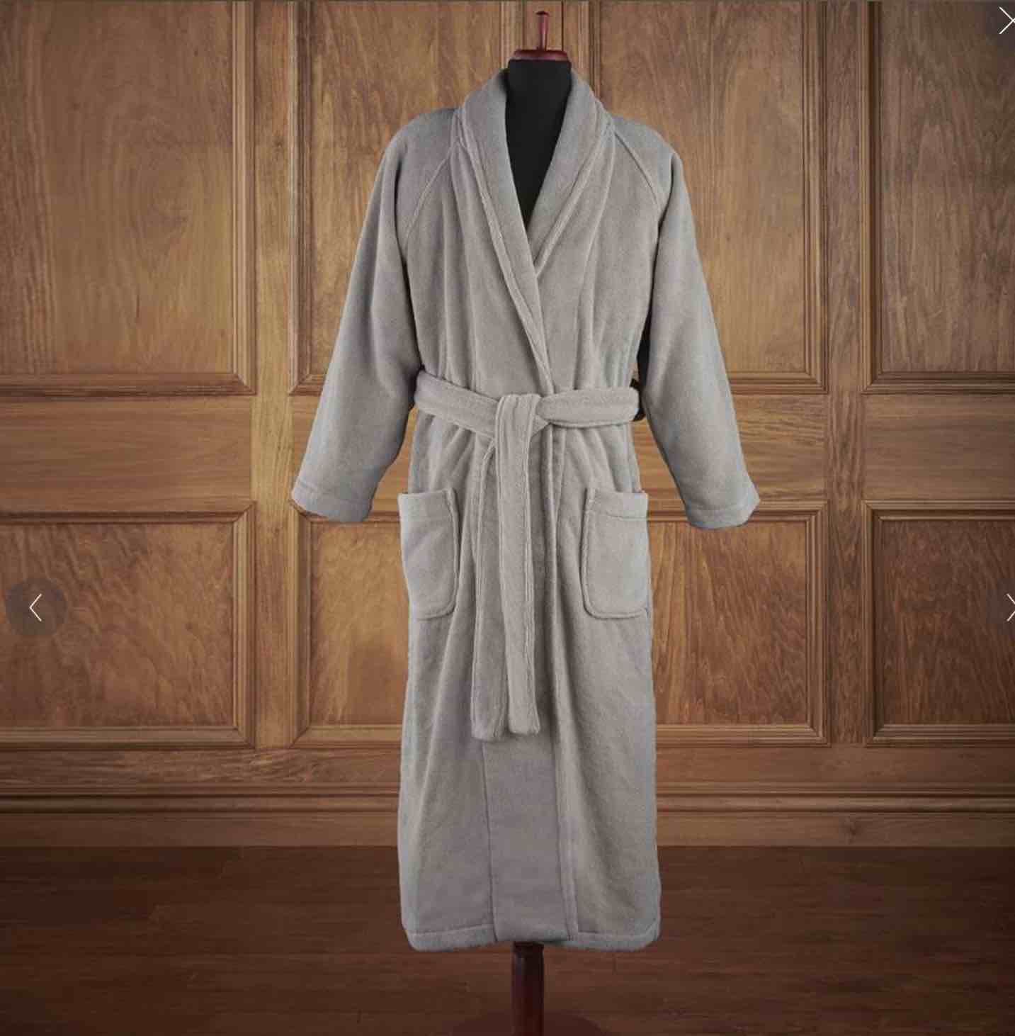 Genuine Turkish Cotton Luxury Bathrobe (Gray) Large