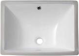 Bathroom Sink Undermount - Sarlai 18.5" Pure White Rectangle Undermount Sink Porcelain Ceramic Lavatory Vanity Bathroom Sink 18.5"x13.5" White