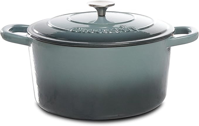 Crock-Pot Artisan Round Enameled Cast Iron Dutch Oven, 7-Quart, Slate Gray
